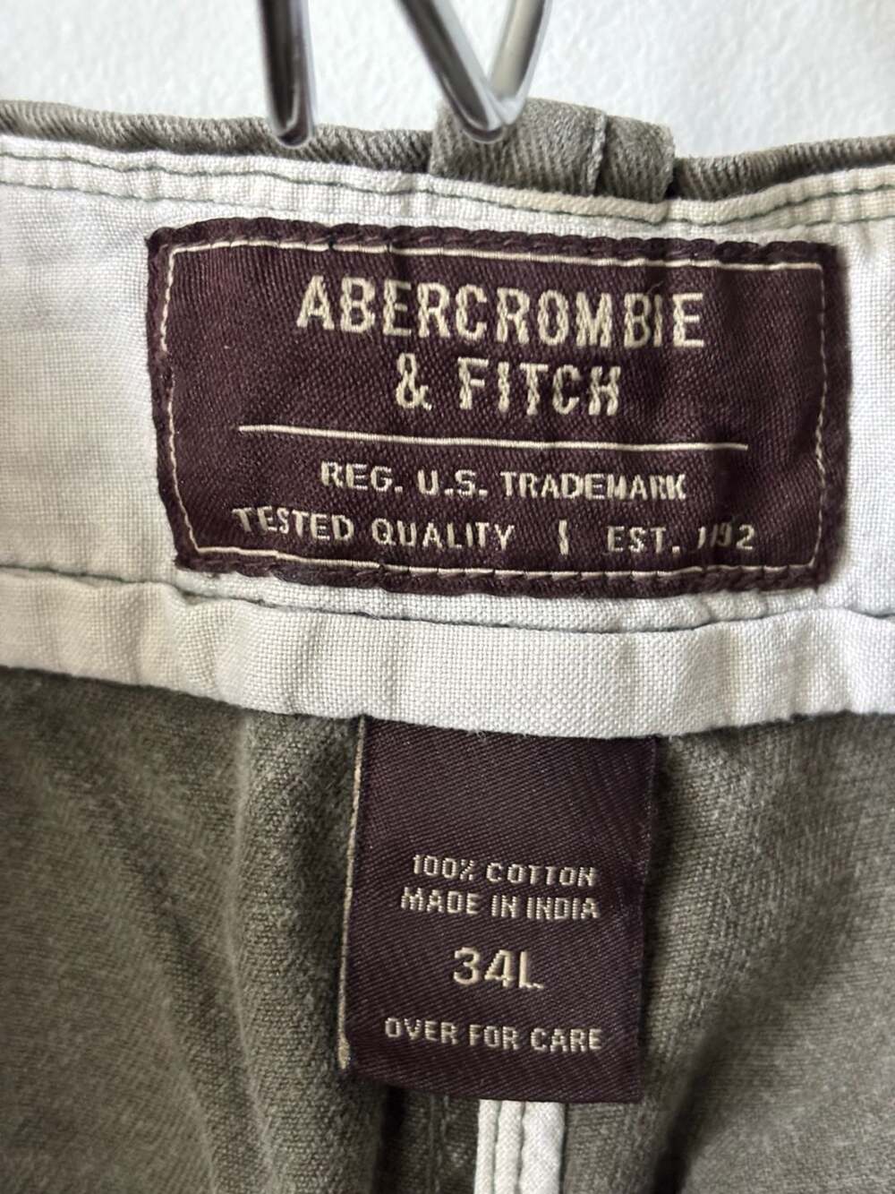 Abercrombie & Fitch Vintage Trousers Cargo Pants Olive Green Size 34L (2003 cata - Picture 3 of 5